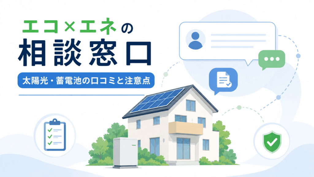 エコエネの相談窓口の口コミ・太陽光・蓄電池を解説