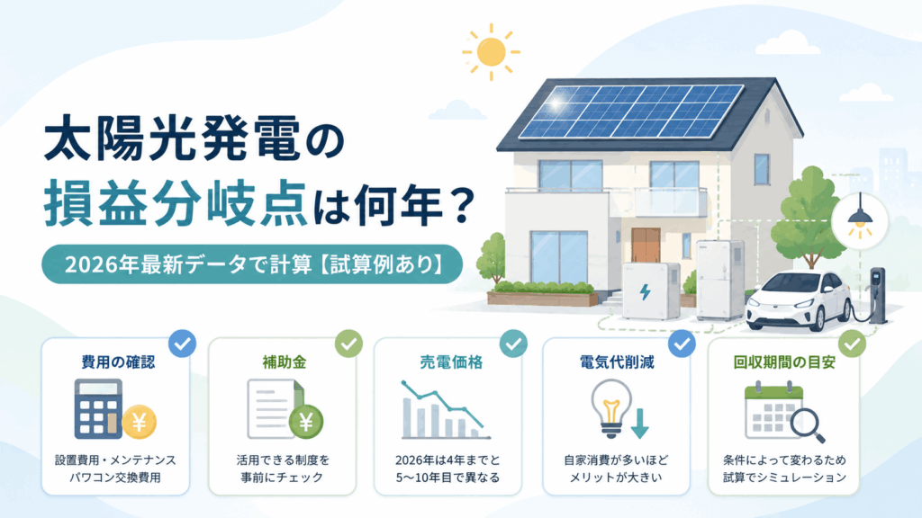 太陽光発電の損益分岐点
