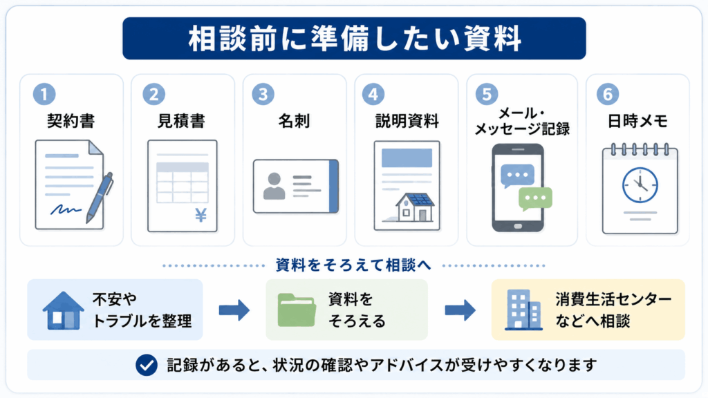 蓄電池契約の不安を相談する前に準備したい資料