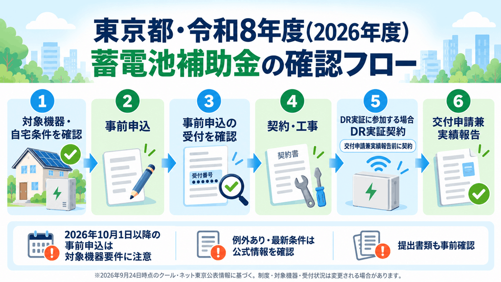 東京都2026年度の蓄電池補助金で確認したい申請と契約の流れ