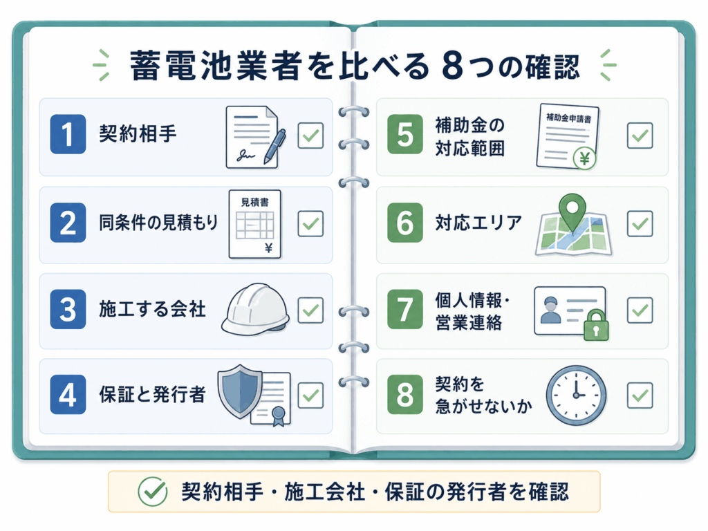 蓄電池業者の確認項目