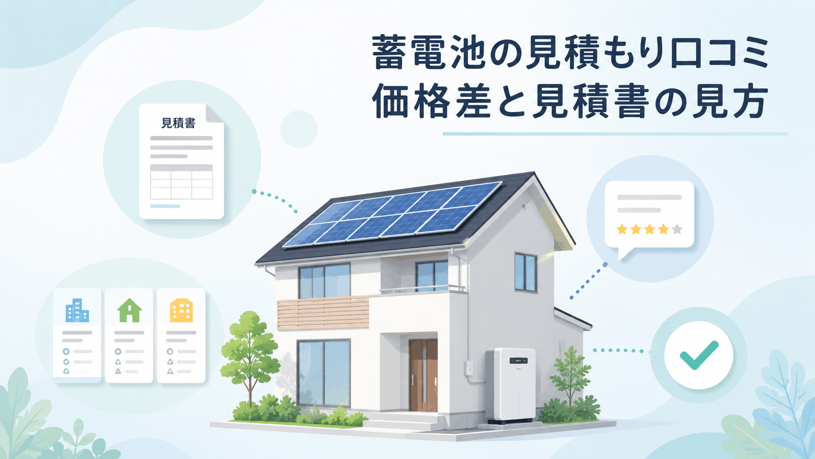 蓄電池と太陽光発電の見積もり口コミを比較するポイント