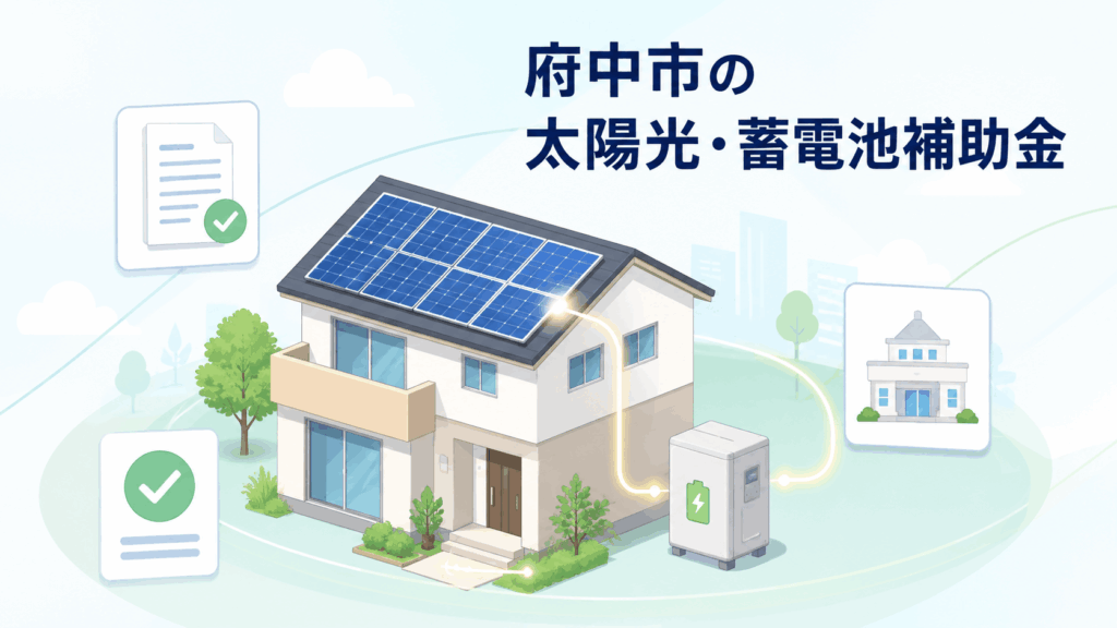 府中市の太陽光・蓄電池補助金を解説する記事のアイキャッチ