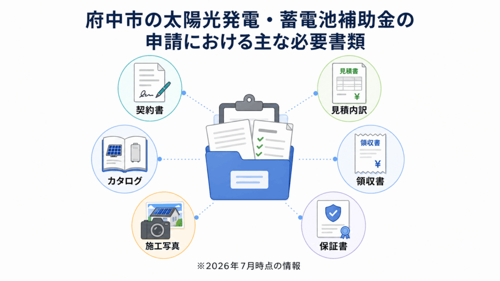 府中市の太陽光・蓄電池助成に必要な書類と写真