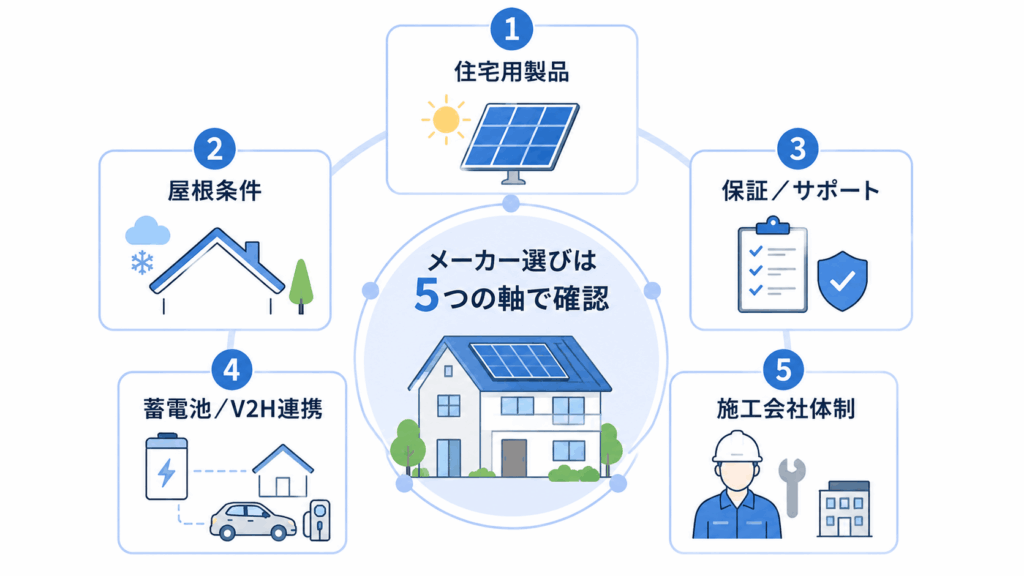 太陽光パネルメーカーの選び方