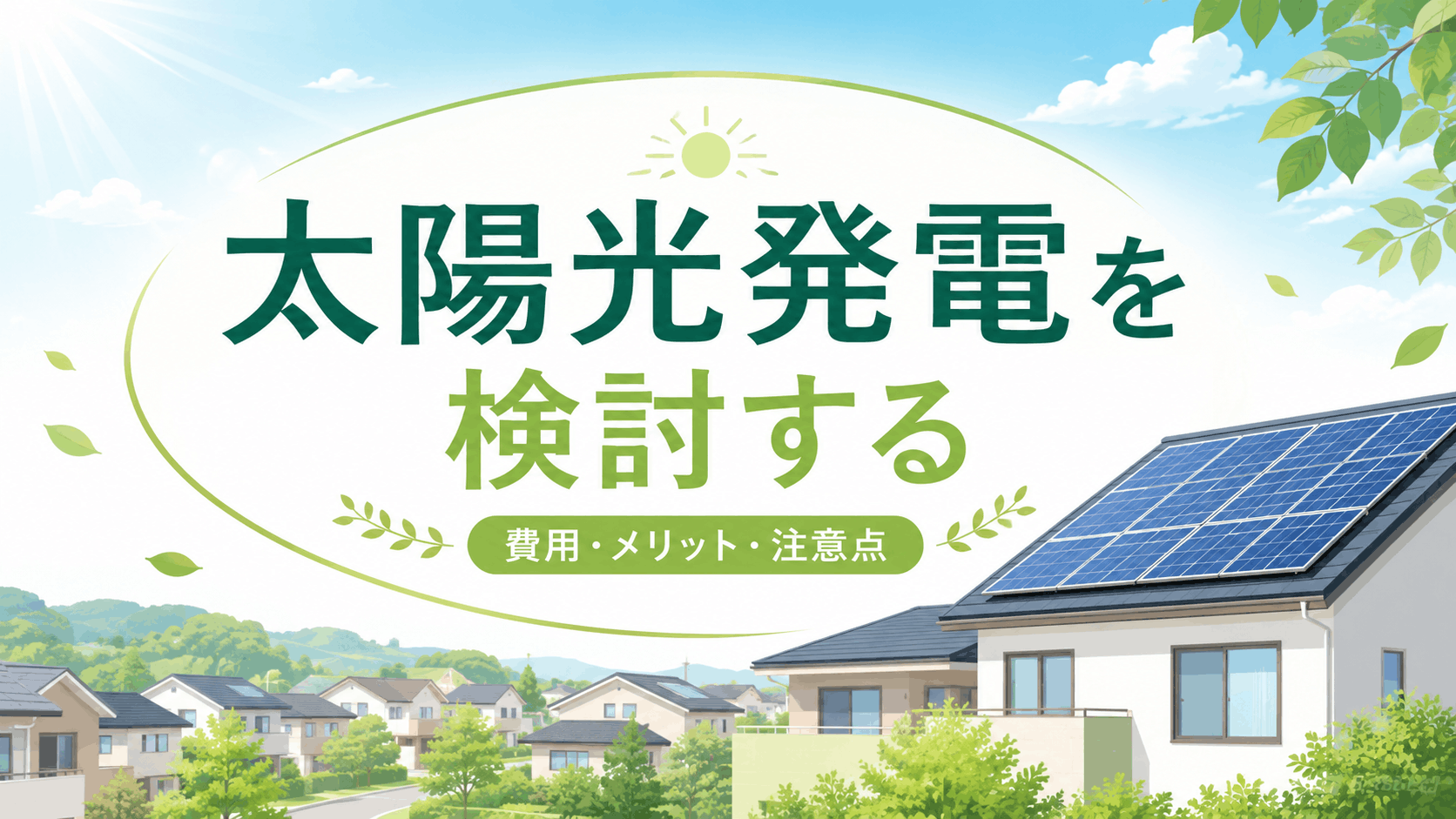 太陽光発電の費用・メリット・注意点を調べる