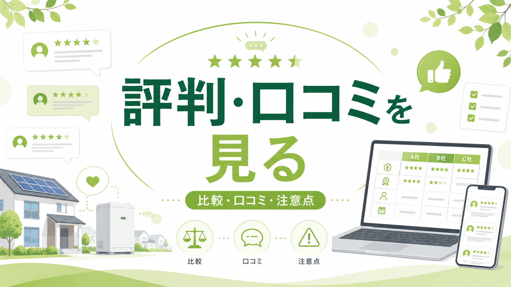 太陽光発電・蓄電池サービスの評判・口コミを調べる