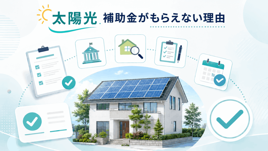 太陽光補助金がもらえない理由