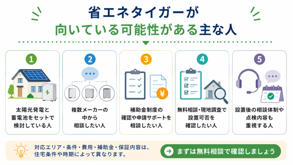 省エネタイガーが向いている可能性がある人