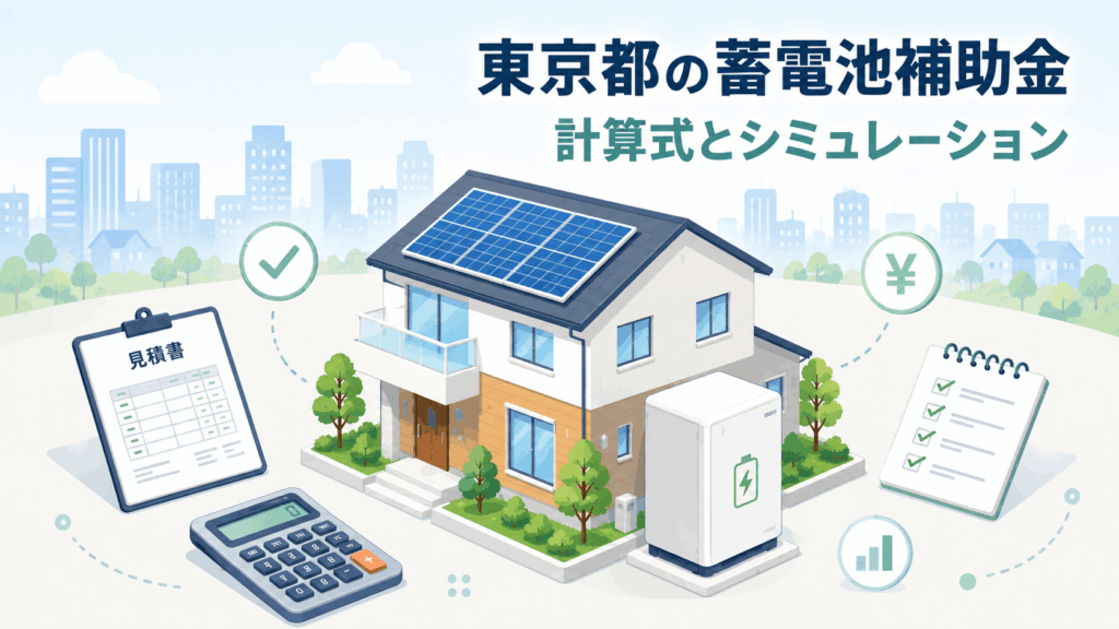 東京都の蓄電池補助金をシミュレーションする記事のアイキャッチ