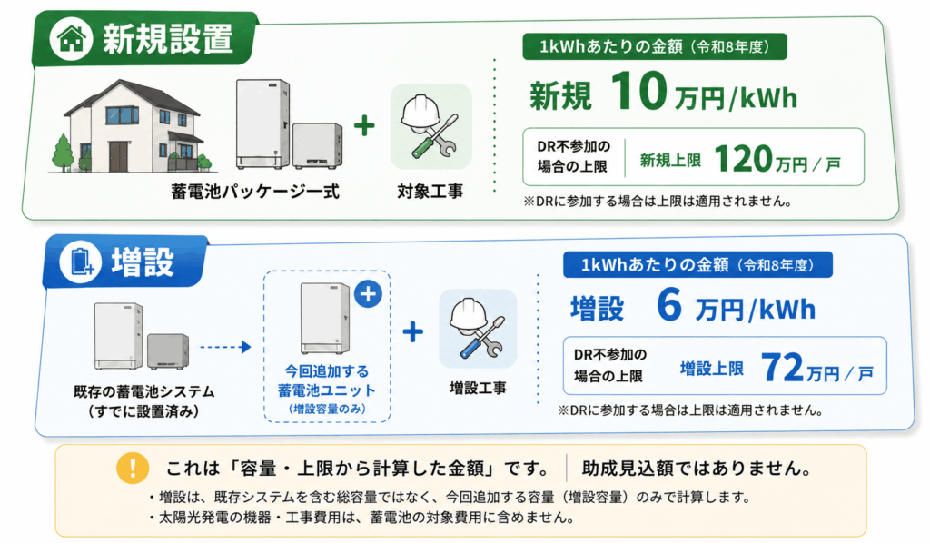 新規設置と増設の計算の違い