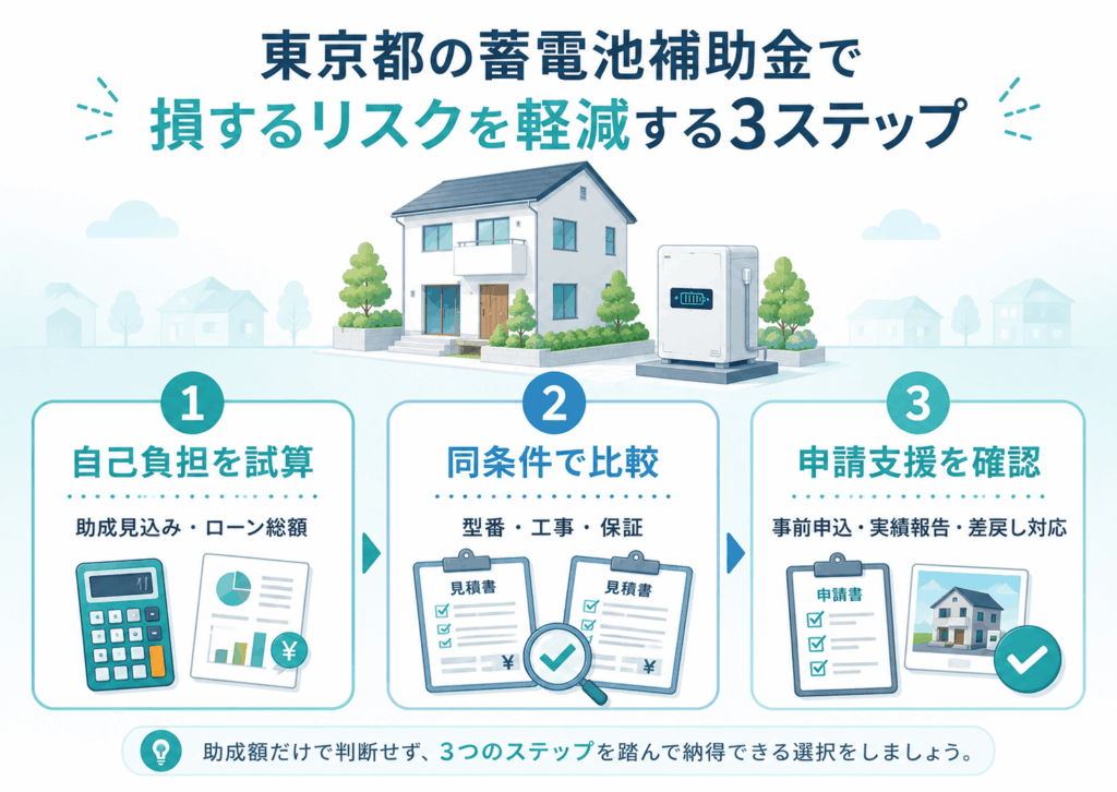 東京都の蓄電池補助金で損するリスクを軽減する方法