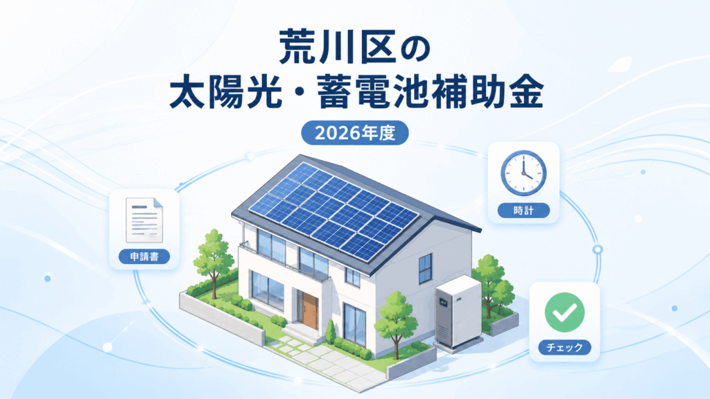 荒川区の太陽光発電・蓄電池補助金を解説する記事のアイキャッチ
