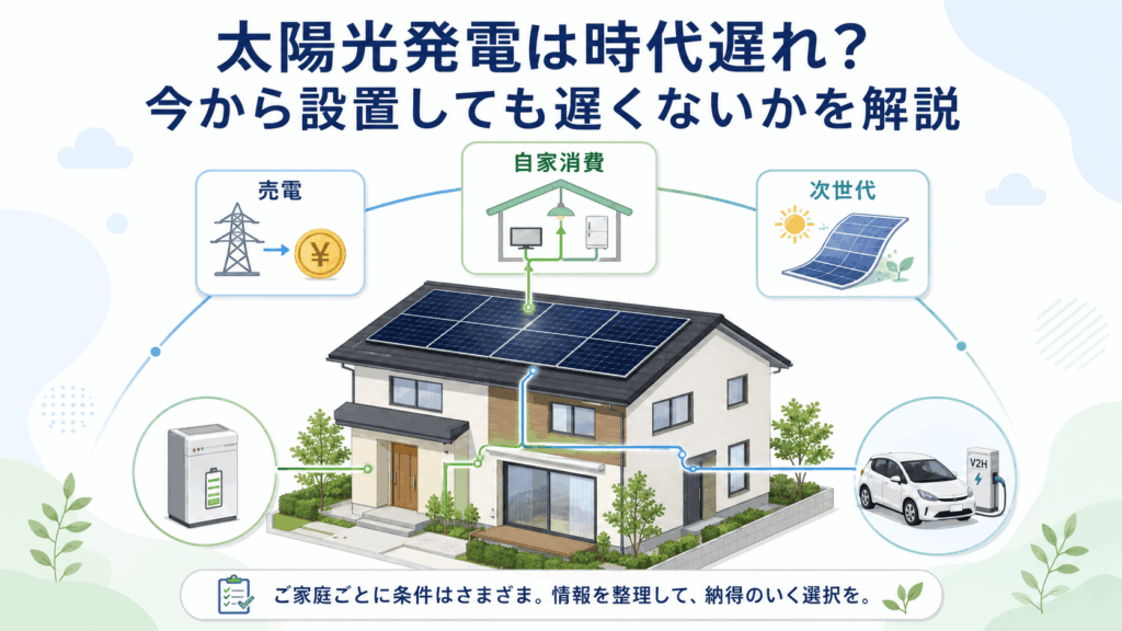 太陽光発電は時代遅れかを2026年の制度・技術から考えるイメージ