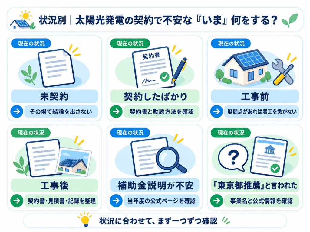 東京の太陽光発電で状況別に取る行動