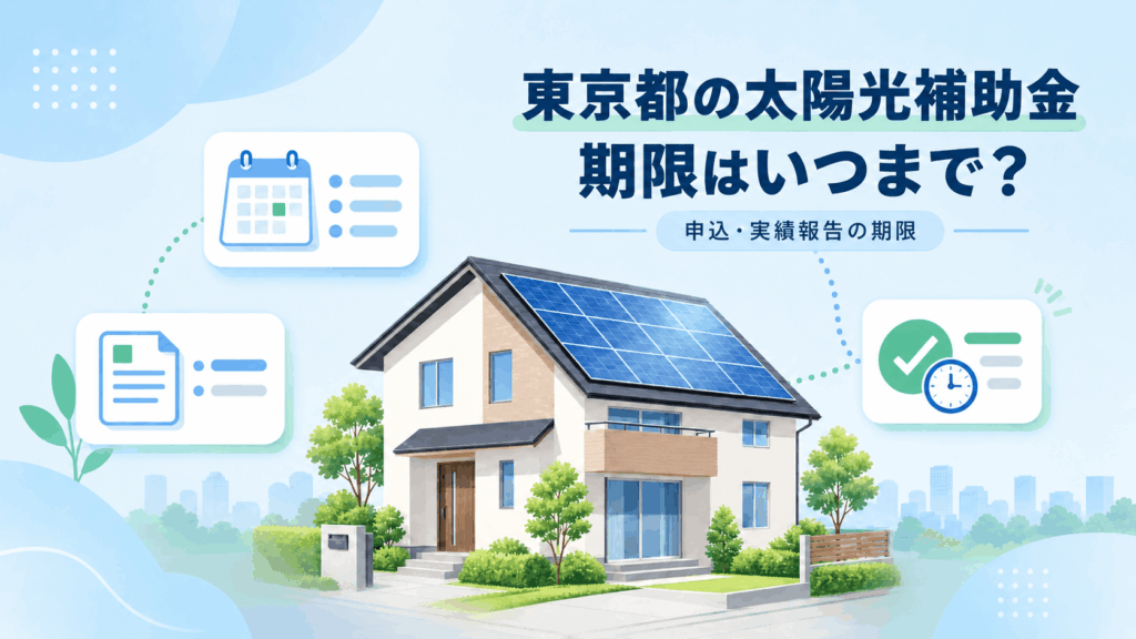 東京都の太陽光補助金の申込期限を解説する記事のアイキャッチ