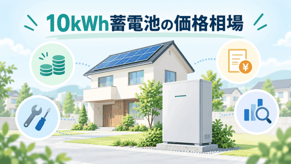蓄電池10kWhの価格相場を工事費込み・補助金とあわせて解説するイメージ
