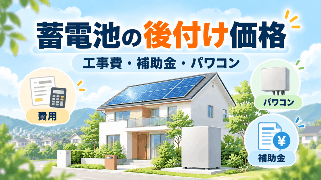 蓄電池の後付け価格・補助金・パワコン確認のイメージ
