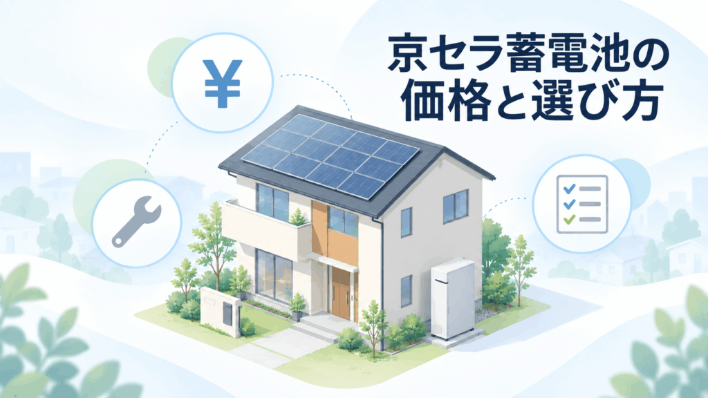 京セラ蓄電池の価格と工事費込み費用を解説する記事のアイキャッチ