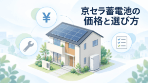 京セラ蓄電池の価格と工事費込み費用を解説する記事のアイキャッチ