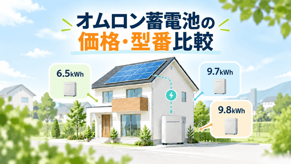 家庭用蓄電池の価格・型番比較を示すイラスト