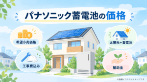 パナソニック蓄電池の価格・工事費込み相場・太陽光セット価格を解説する記事のアイキャッチ