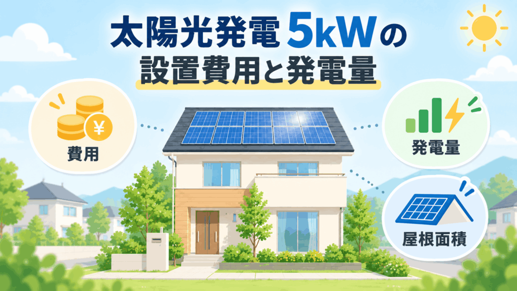 太陽光発電5kWの設置費用と発電量を解説する記事のアイキャッチ