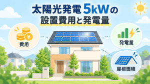 太陽光発電5kWの設置費用と発電量を解説する記事のアイキャッチ