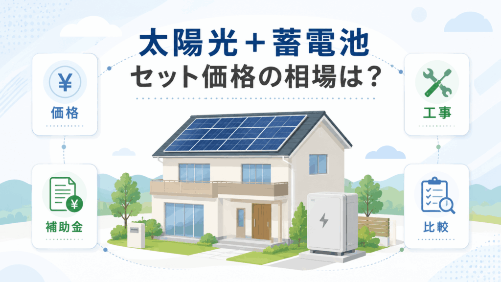 太陽光発電と蓄電池のセット価格相場と見積もり比較のイメージ
