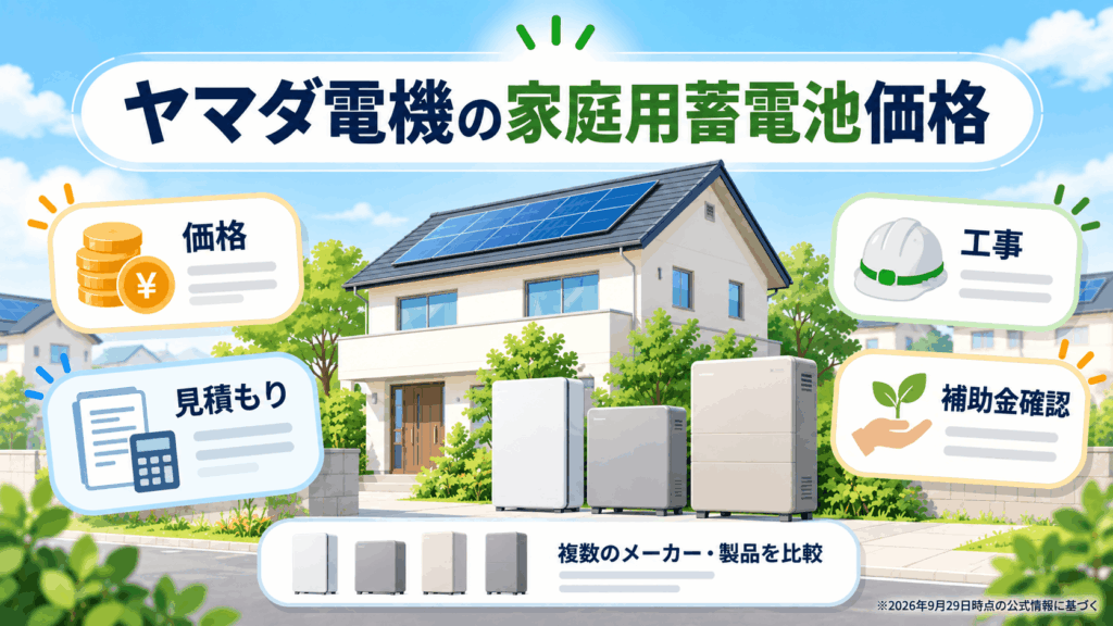 ヤマダ電機の家庭用蓄電池価格と取扱製品を解説する記事のイメージ