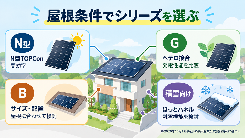 長州産業のN・G・B・ほっとパネルを購入判断の観点で整理した図解