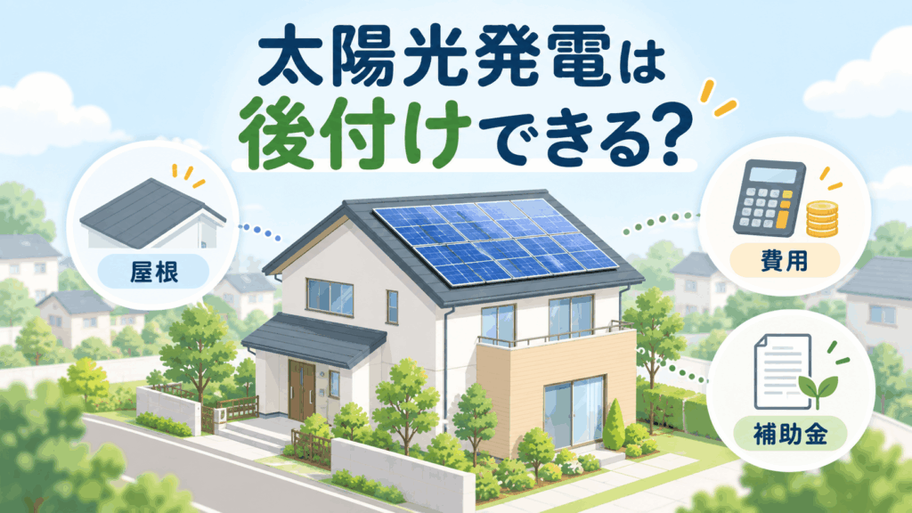既築住宅への太陽光発電後付けで確認する費用・補助金・屋根条件